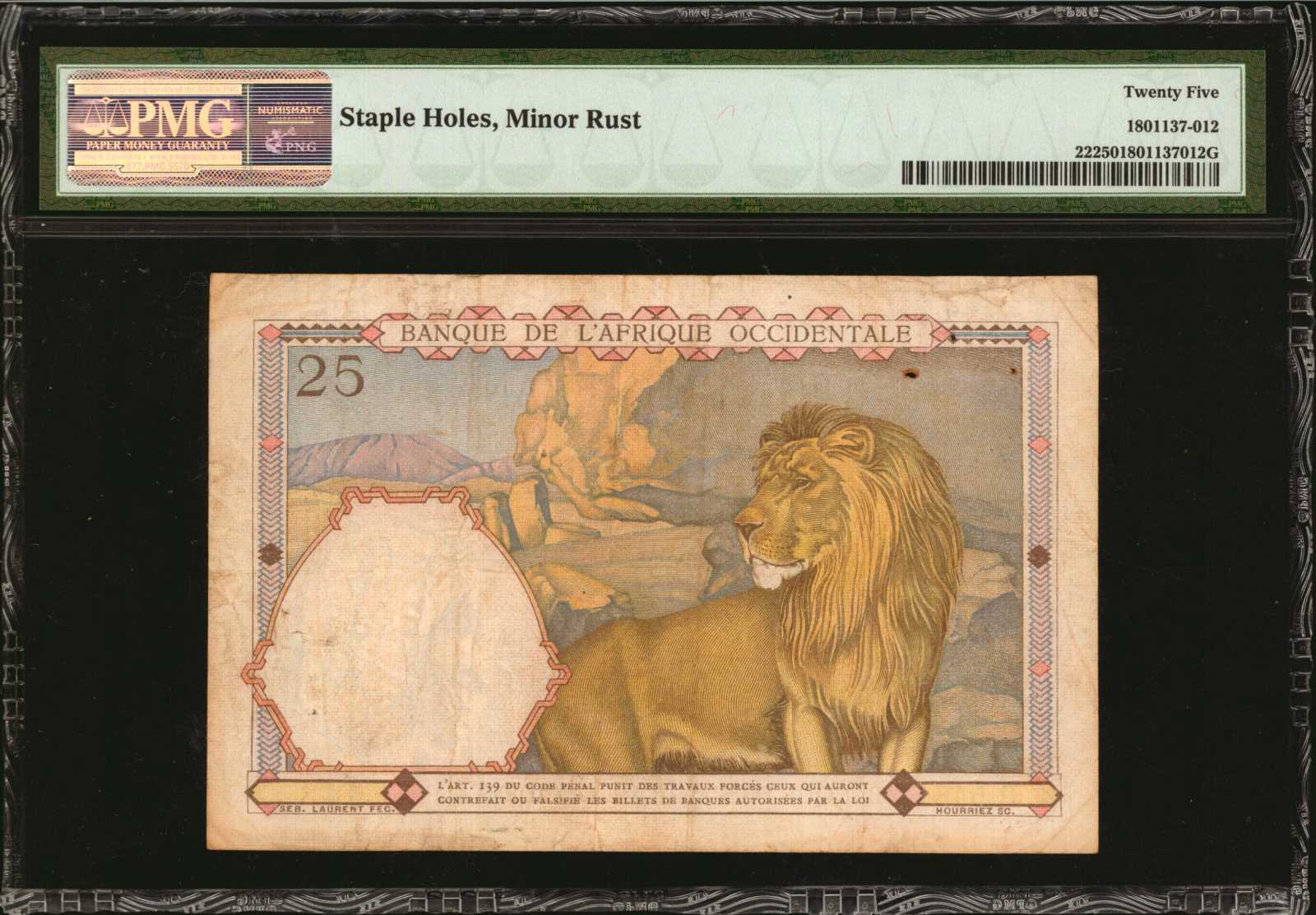image for: French West Africa  25 francs(B109f)