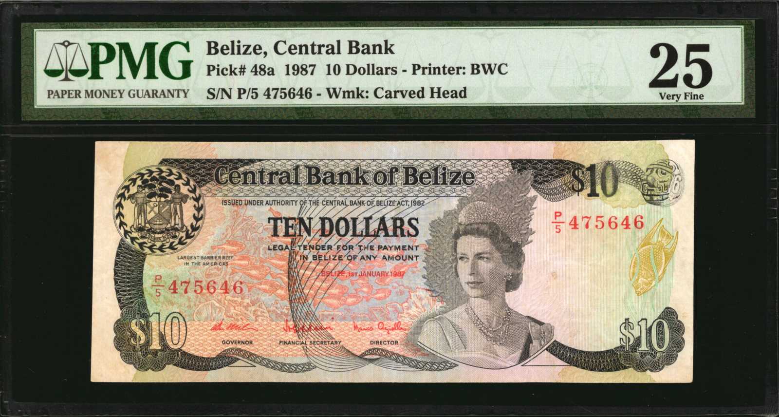 image for: Belize  10 dollars (B306b)
