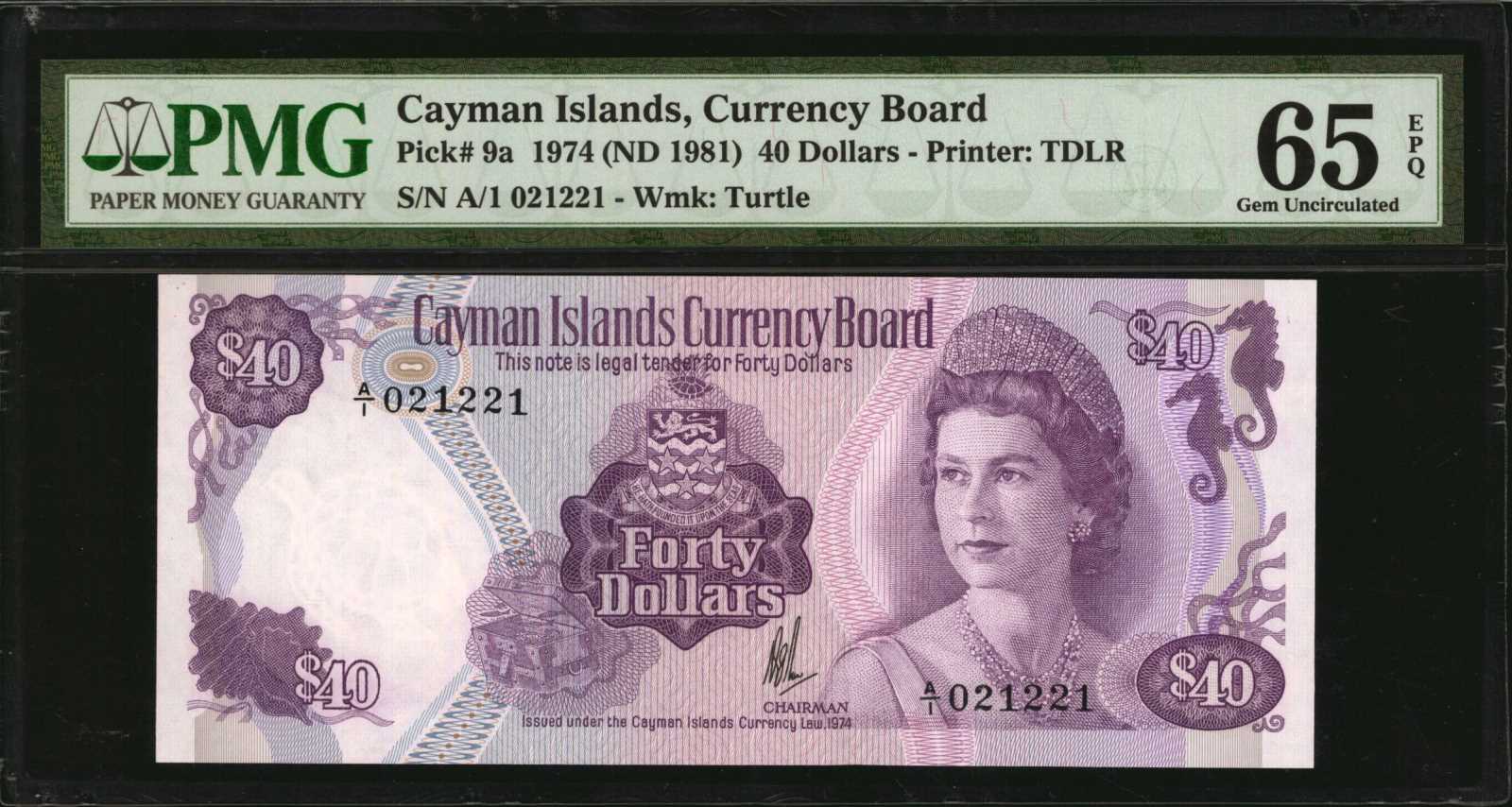image for: Cayman Islands  40 dollars (B109a)
