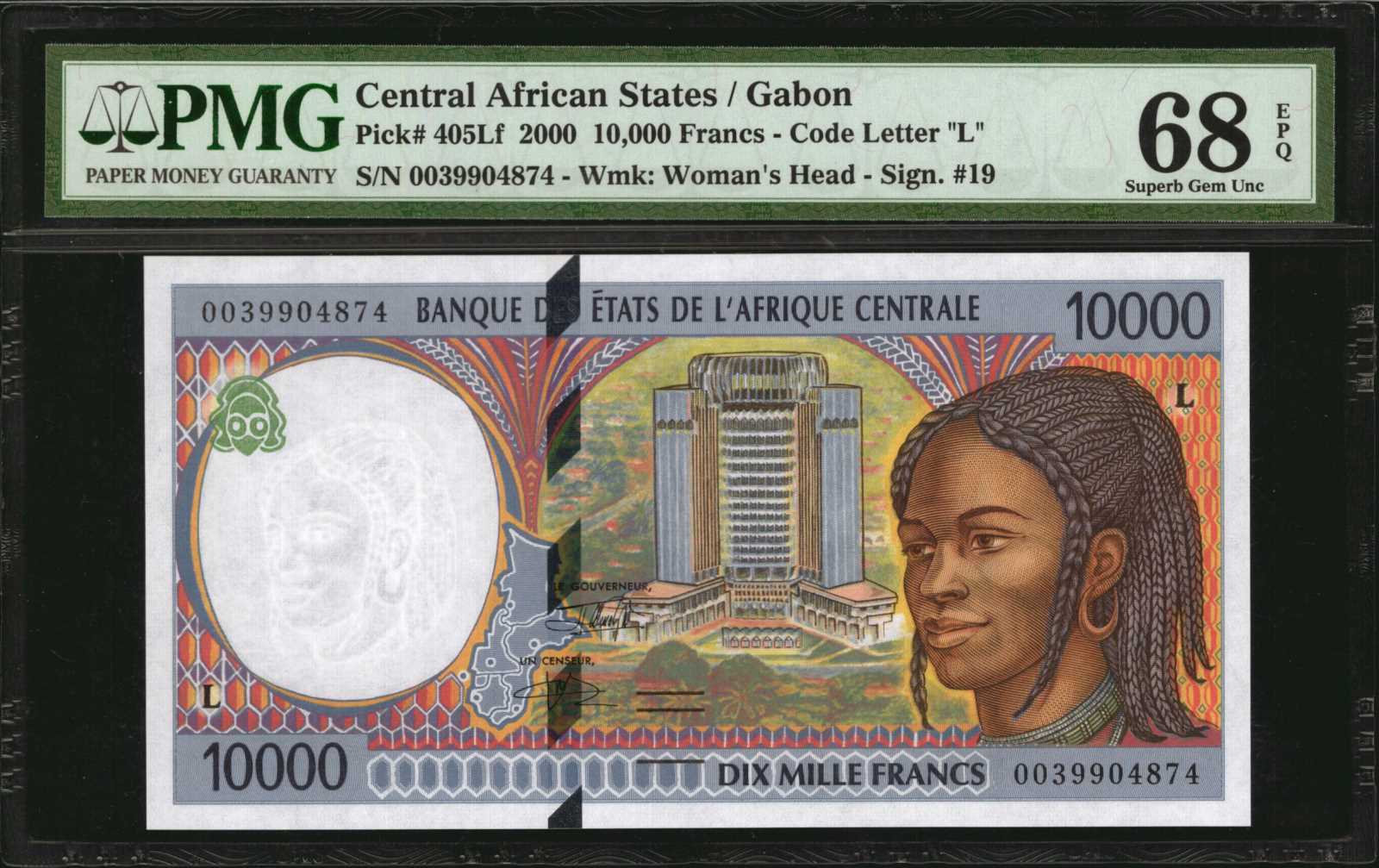 image for: Central African States  10,000 francs (B105La)