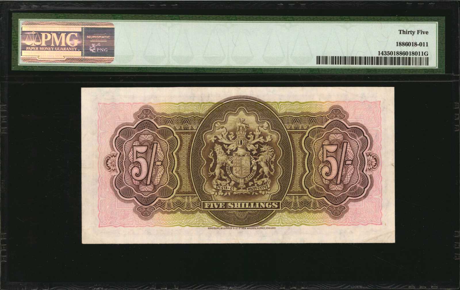 image for: Bermuda  5 shillings(B115a)