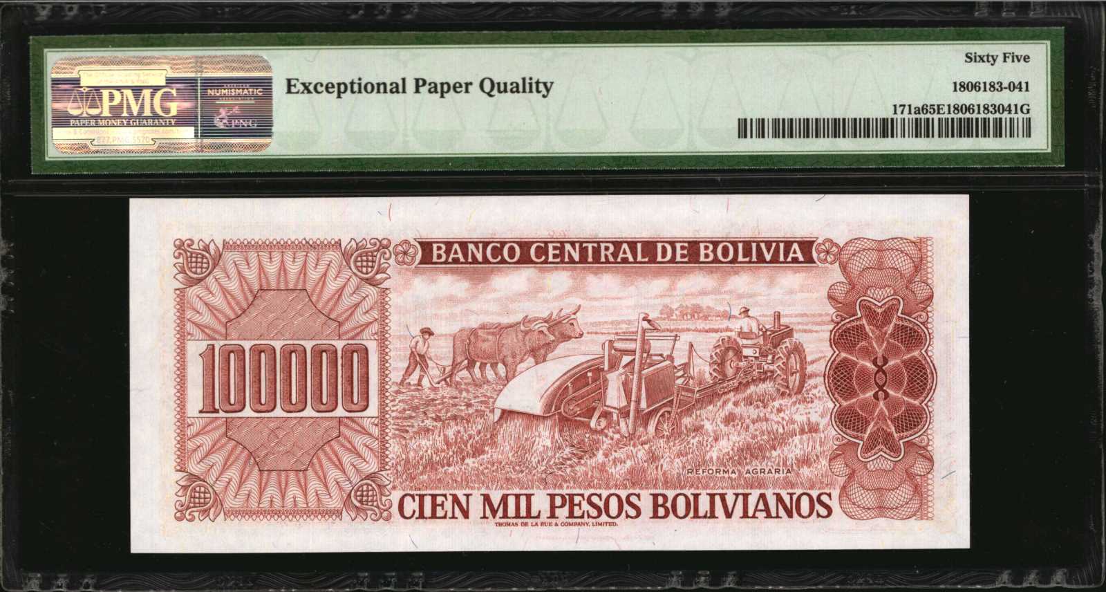 image for: Bolivia  100,000 pesos bolivianos(B357as1)