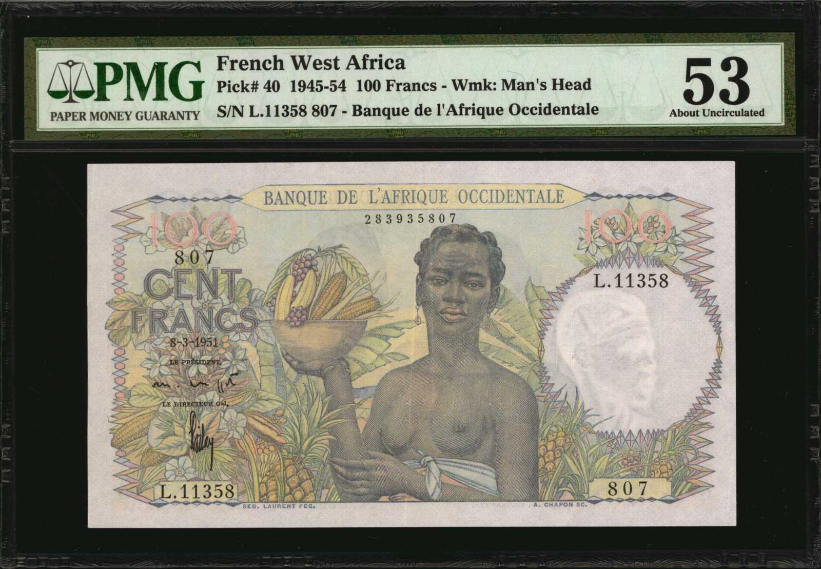 image for: French West Africa  100 francs(B124p)