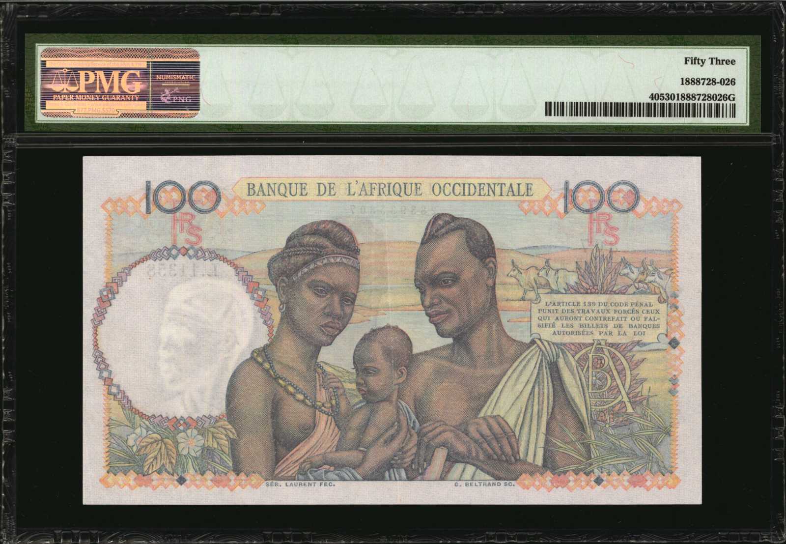 image for: French West Africa  100 francs(B124c)