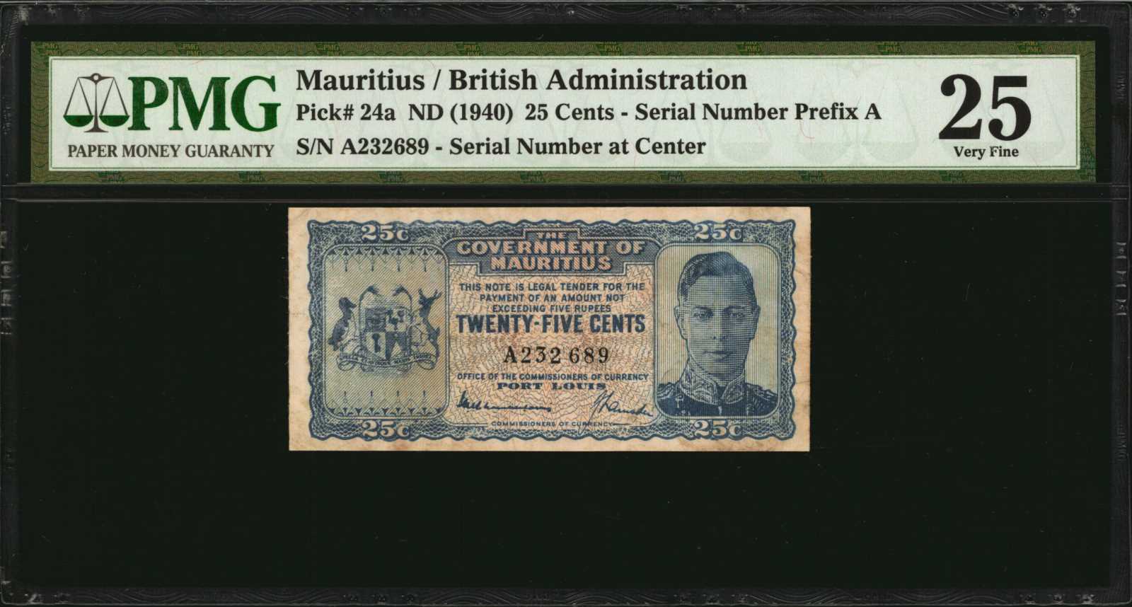 image for: Mauritius  25 cents (B319a)