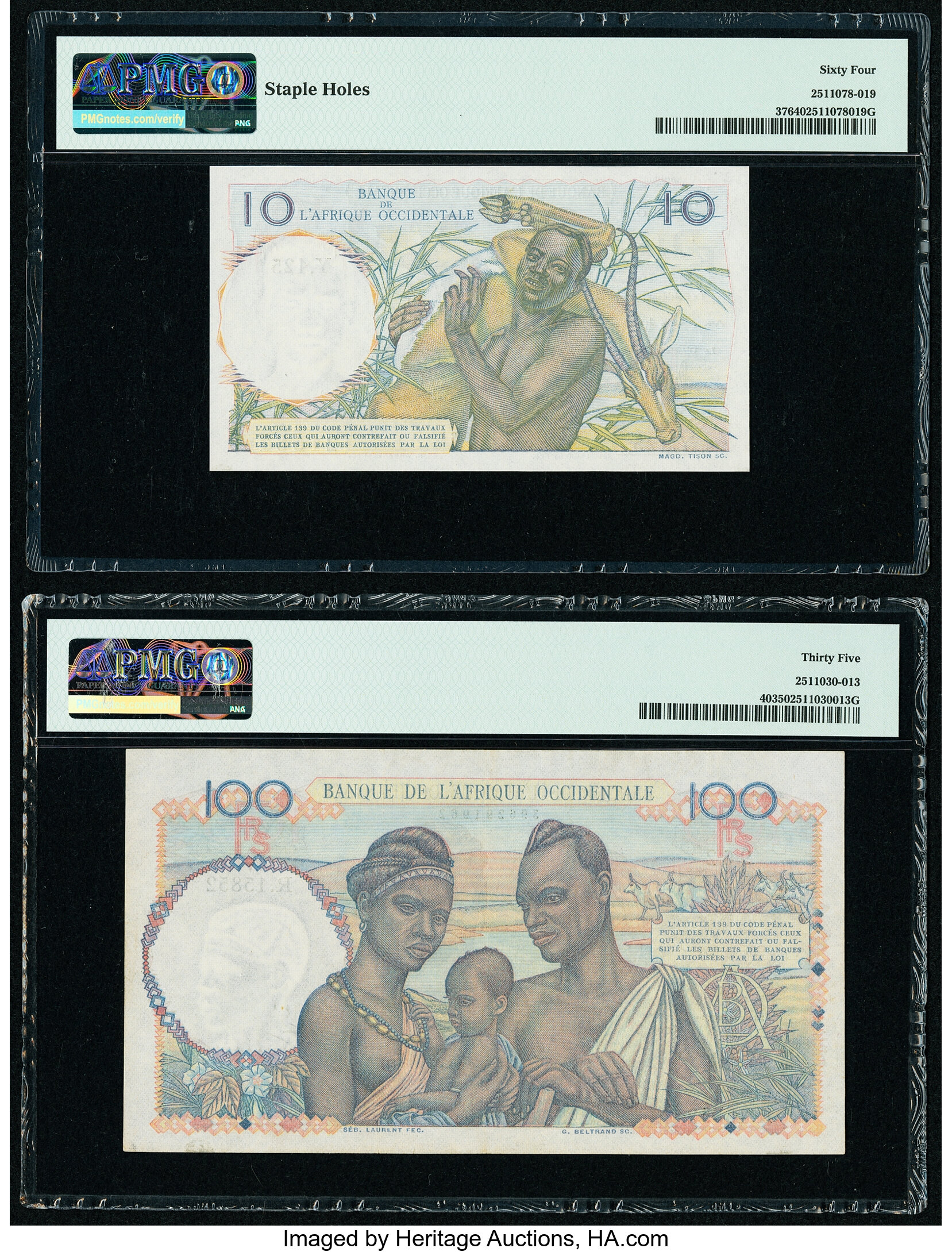 image for: French West Africa  10 francs(B121a)