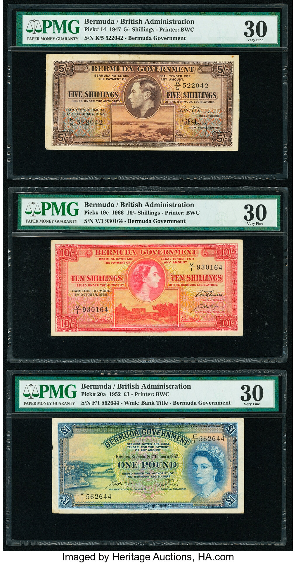 image for: Bermuda  5 shillings(B115a)