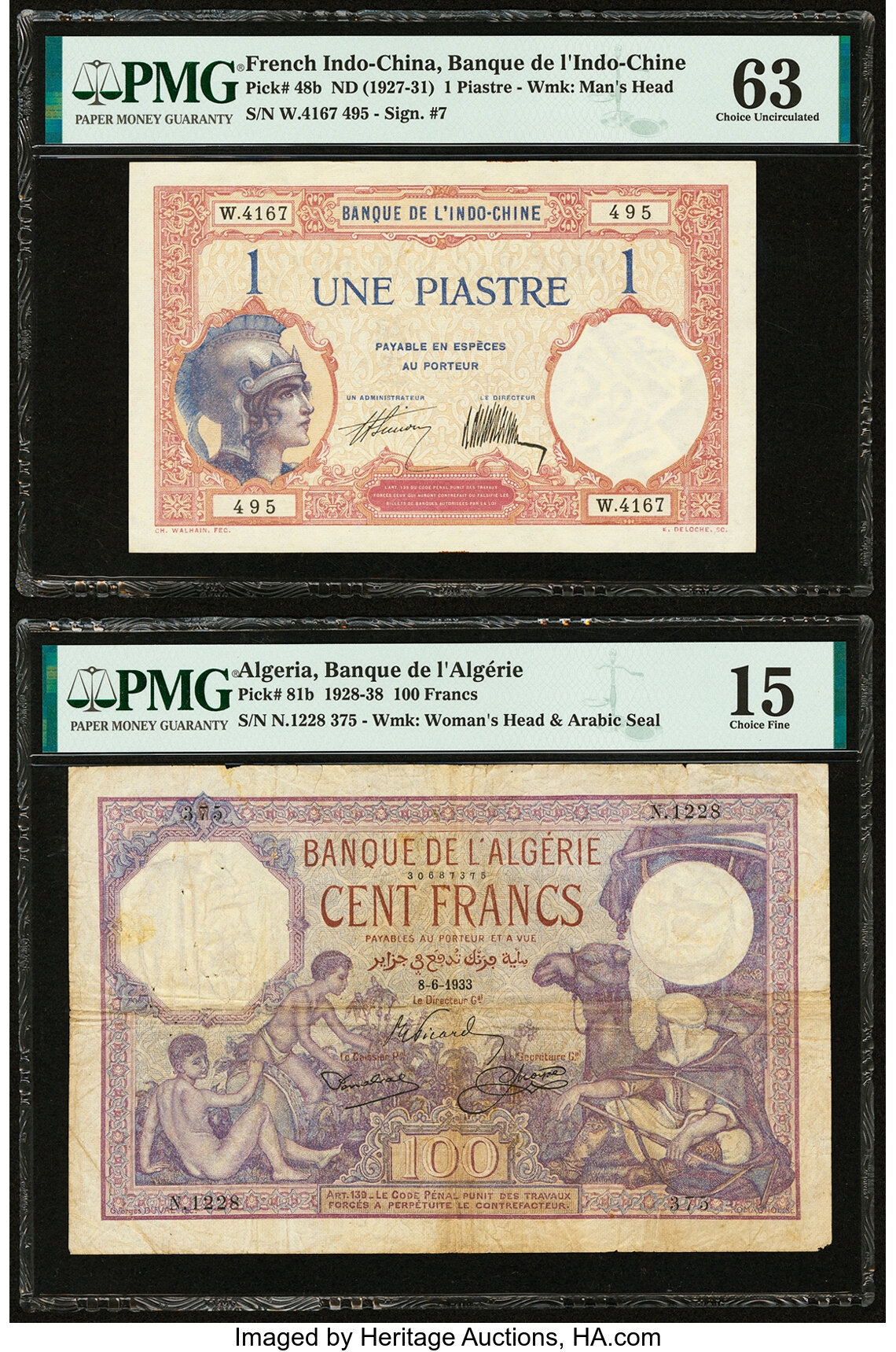 image for: Algeria  100 francs(B127a)