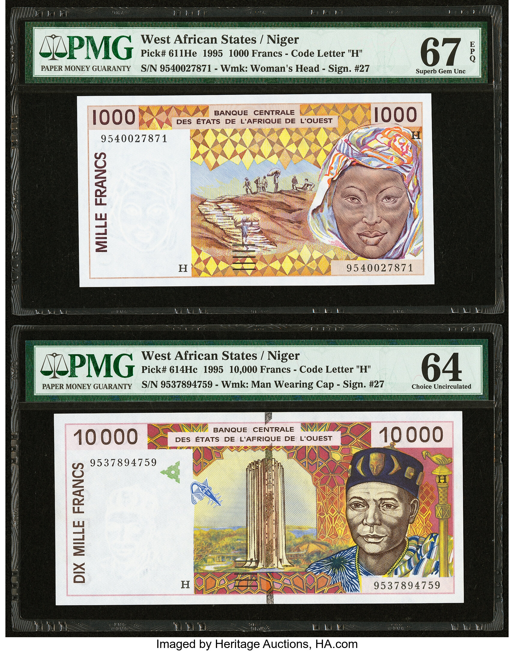 image for: West African States  10,000 francs (B119Hh)