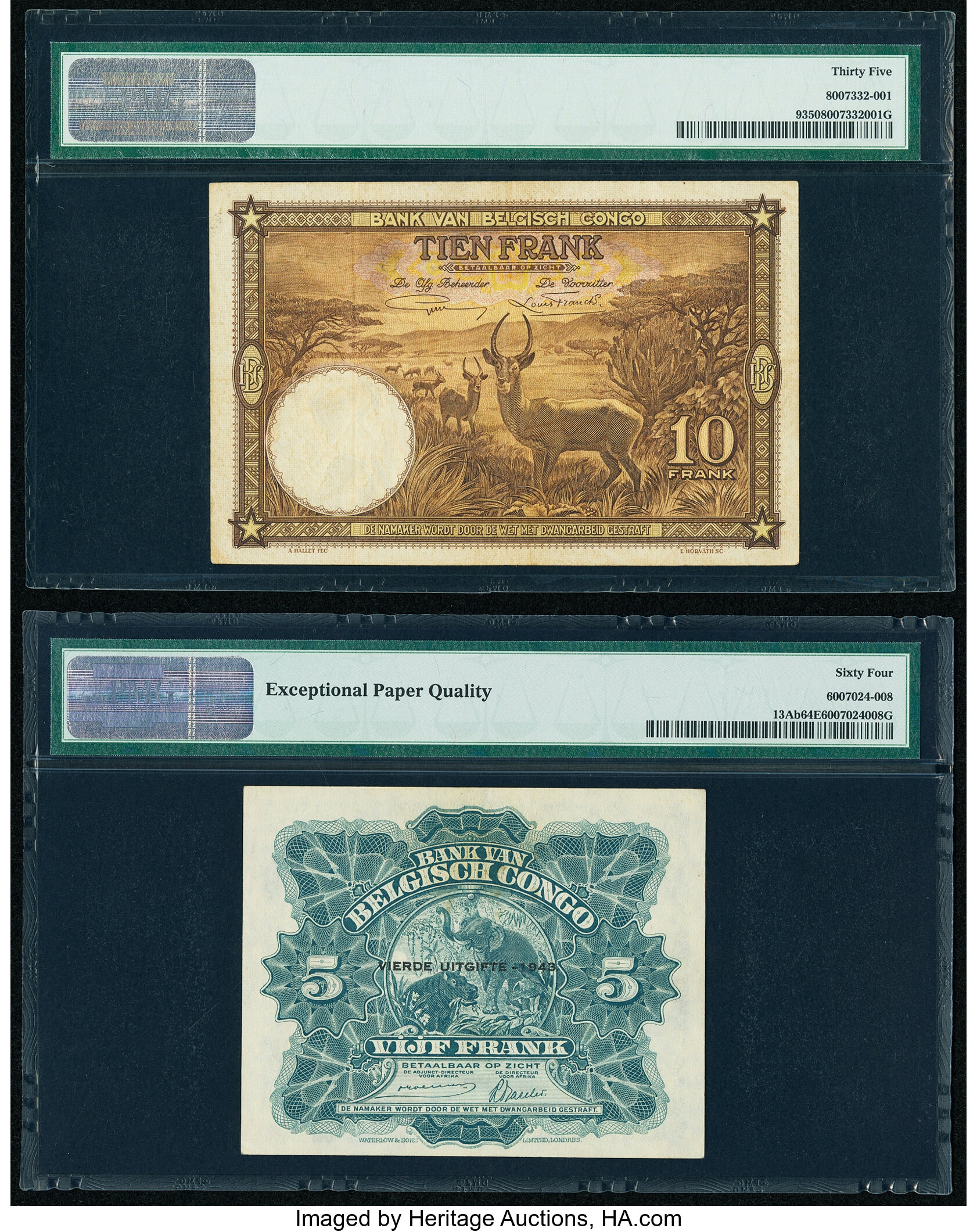 image for: Belgian Congo  10 francs (B204as3)