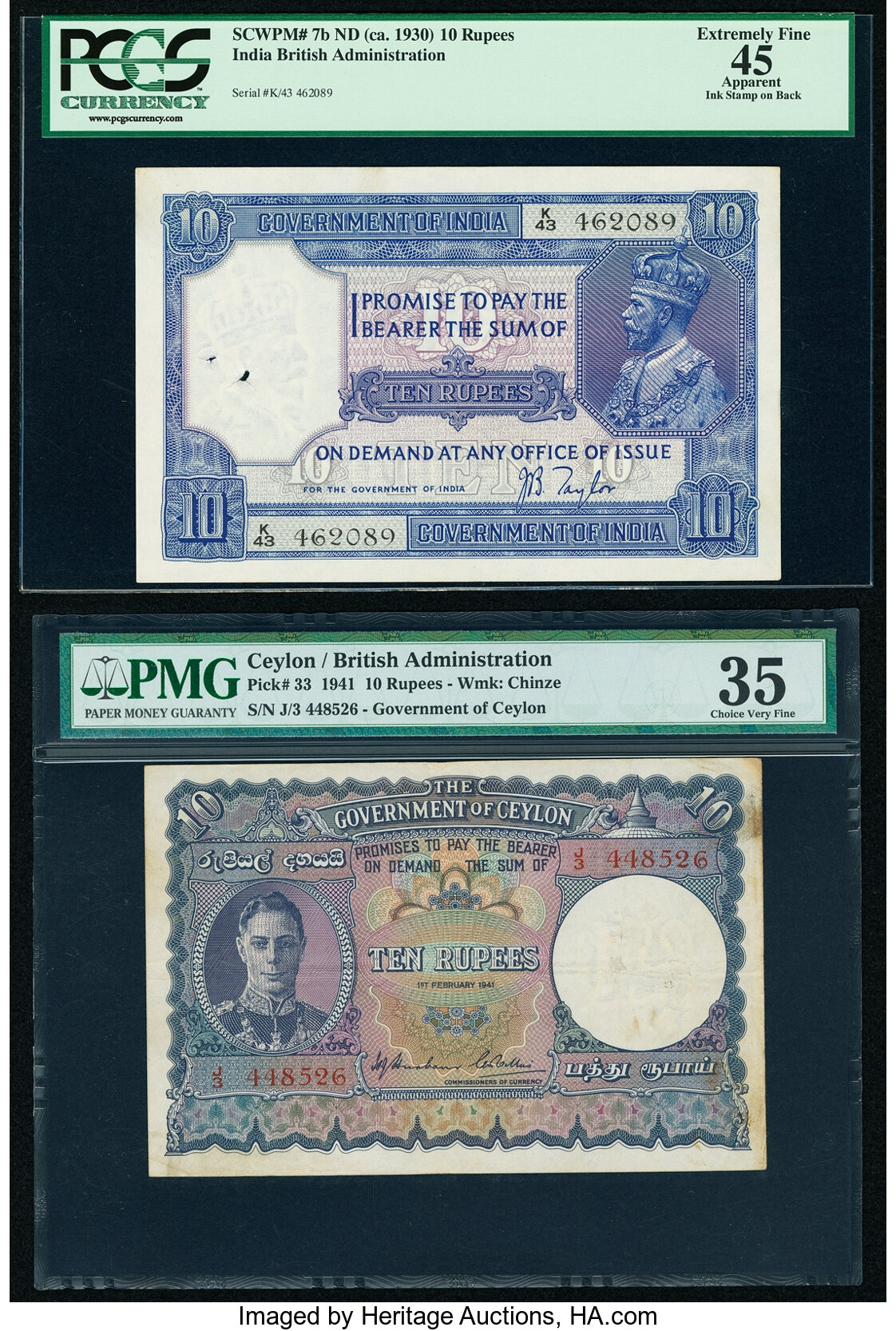 image for: Ceylon  10 rupees (B224as1)
