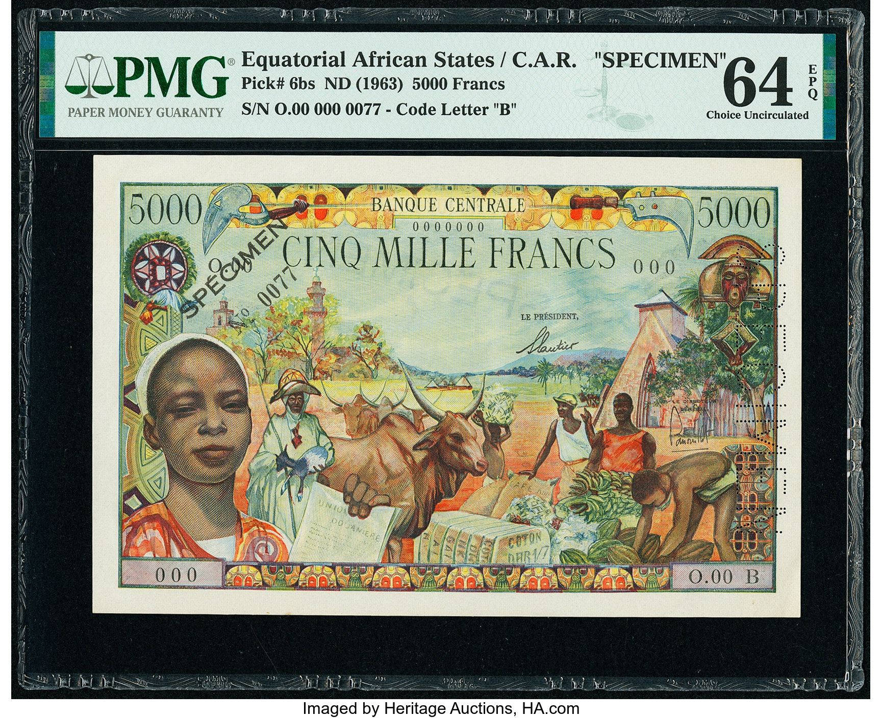 image for: Equatorial African States  5,000 francs(B204b)