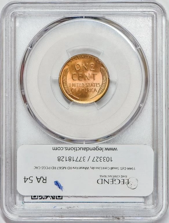 1944 Lincoln Cent MS67+ Red PCGS
