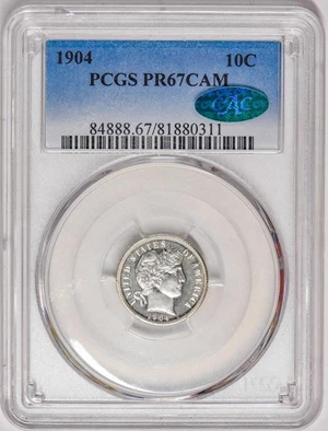 image for: 10C 1904 PCGS PR67 CAM CAC
