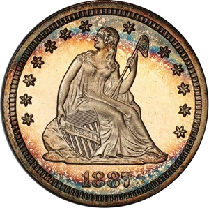 image for: 25C 1887 PCGS PR67+ CAM CAC