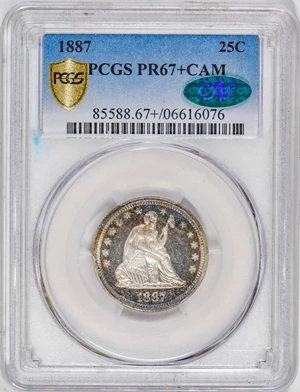 image for: 25C 1887 PCGS PR67+ CAM CAC
