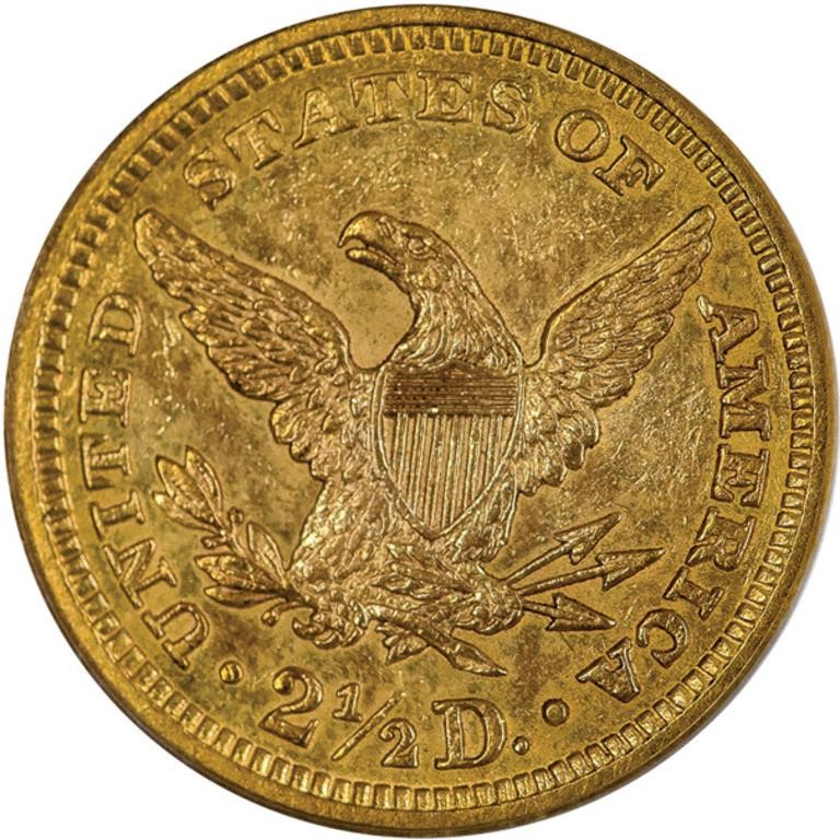 image for: $2.50 1864 PCGS AU50