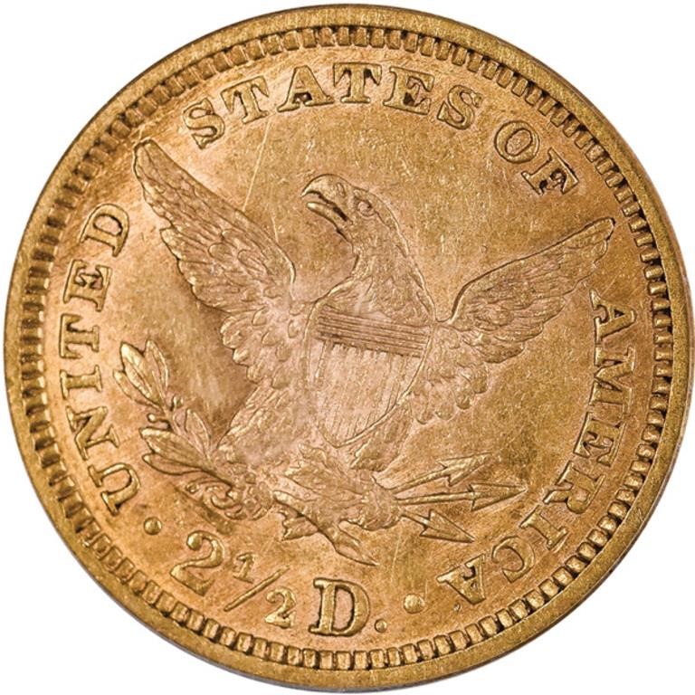 image for: $2.50 1866 PCGS AU58