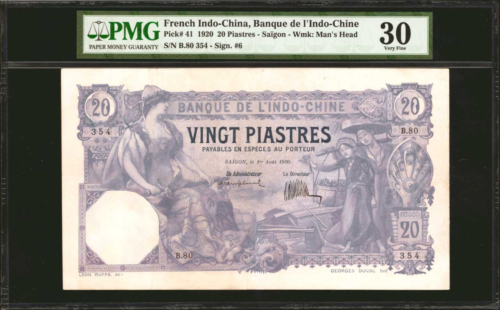 image for: French Indo-China  20 piastres(B127a)