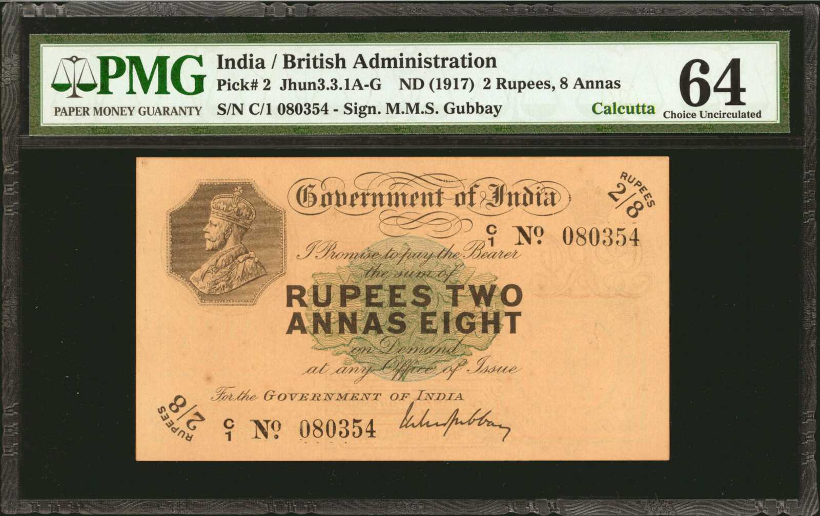 image for: India  2 rupees 8 annas(B136a2)