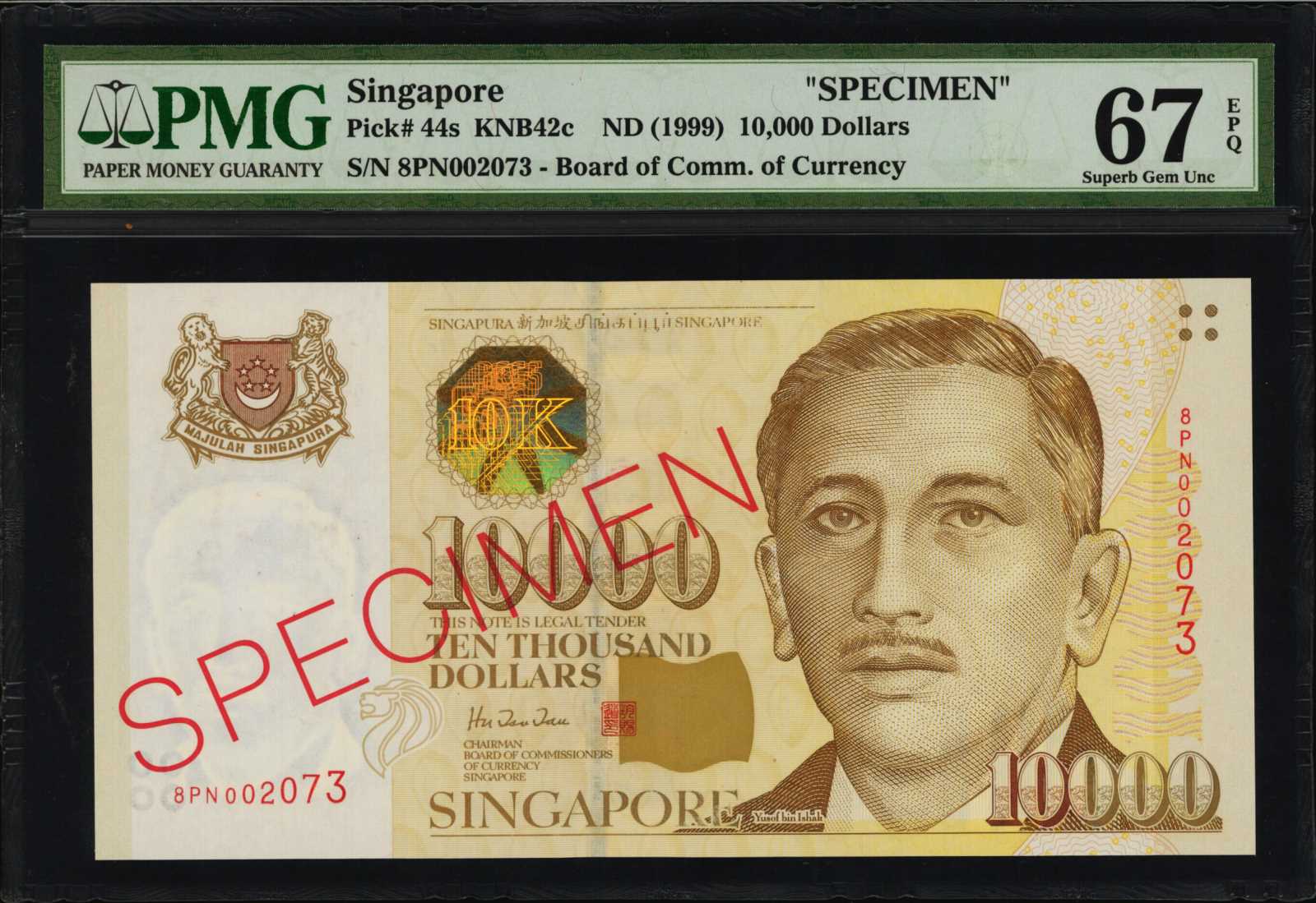 image for: Singapore  10,000 dollars (B138a)