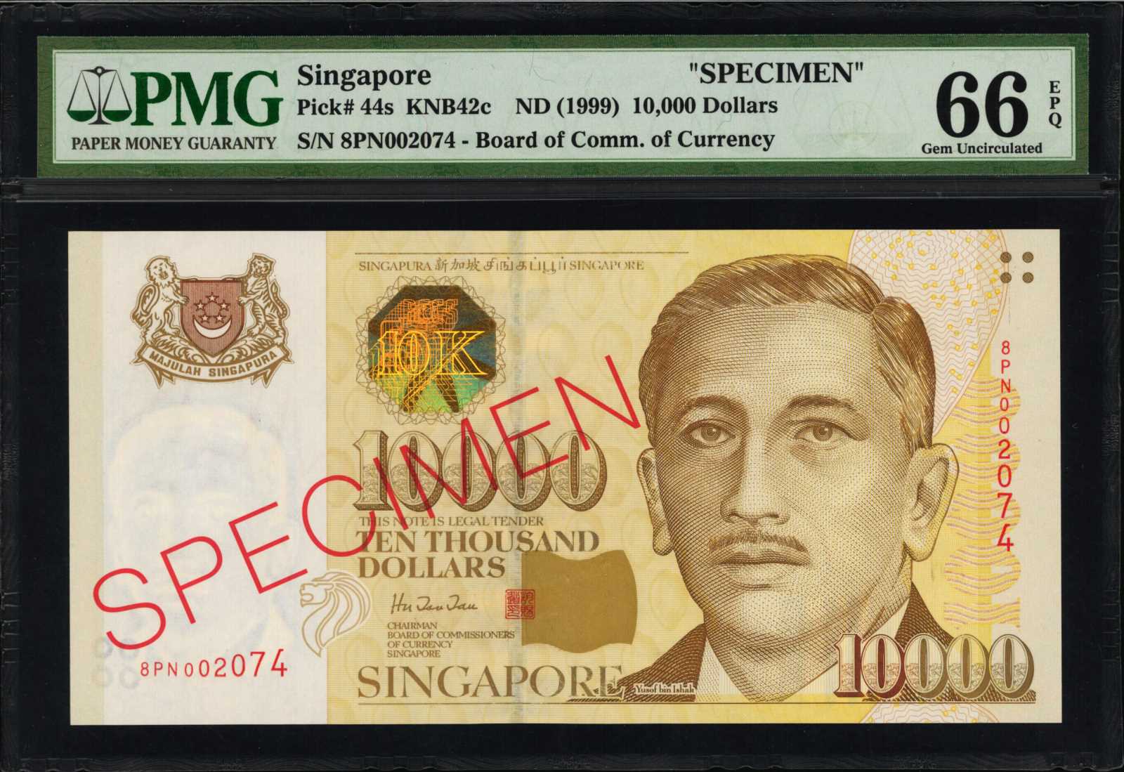 image for: Singapore  10,000 dollars (B138a)