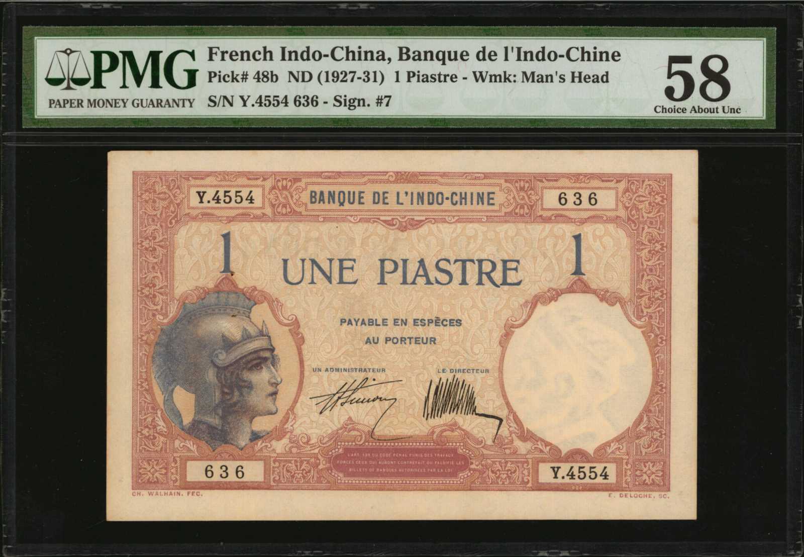 image for: French Indo-China  1 piastre(B401a)