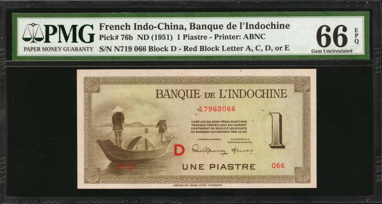 image for: French Indo-China  1 piastre(B401as1)