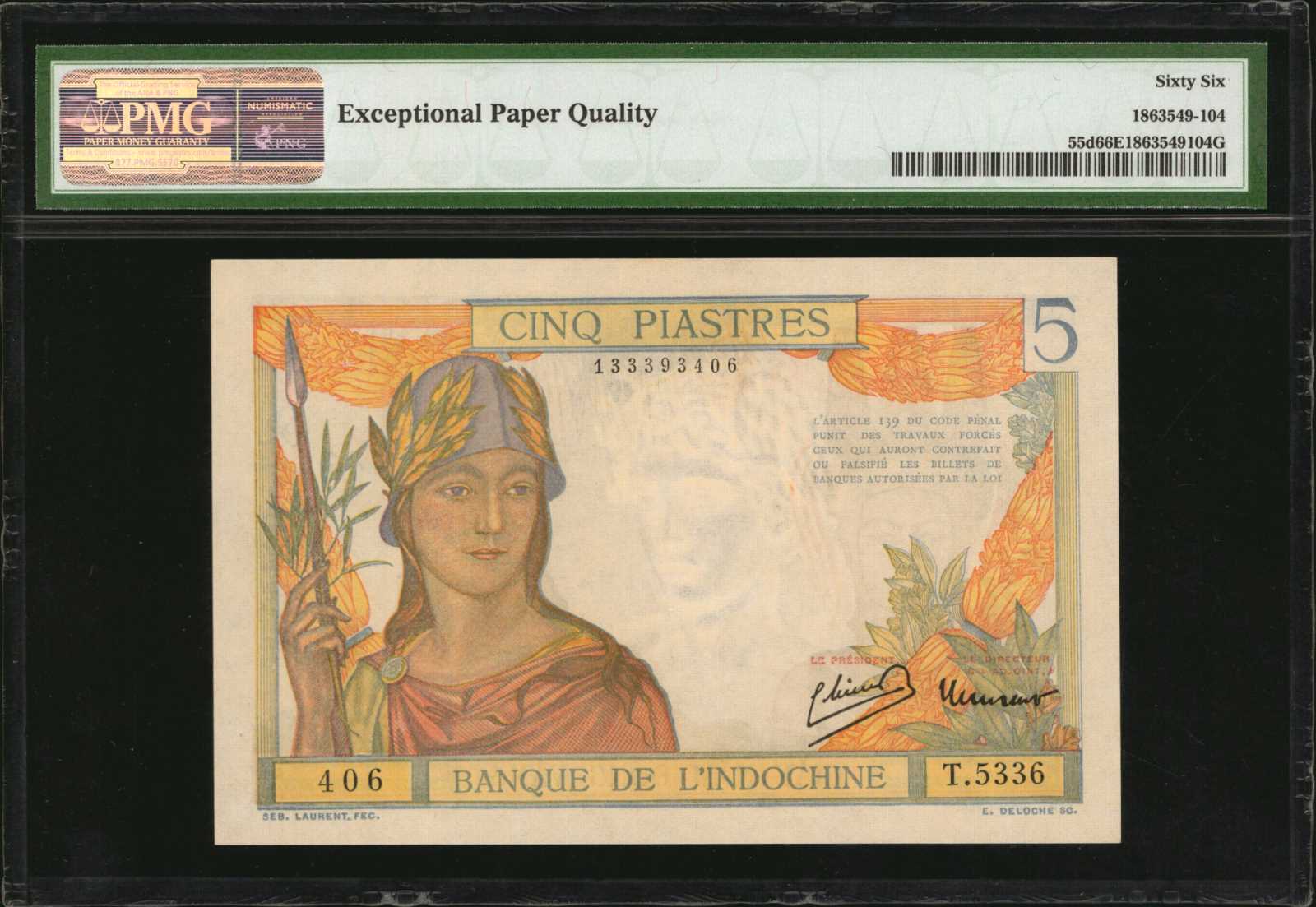 image for: French Indo-China  1 piastre(B401as1)