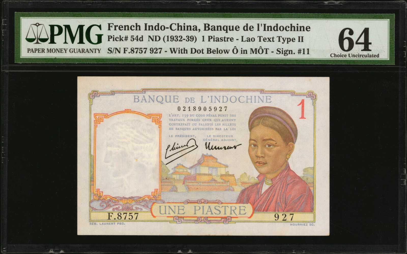 image for: French Indo-China  1 piastre(B160as3)
