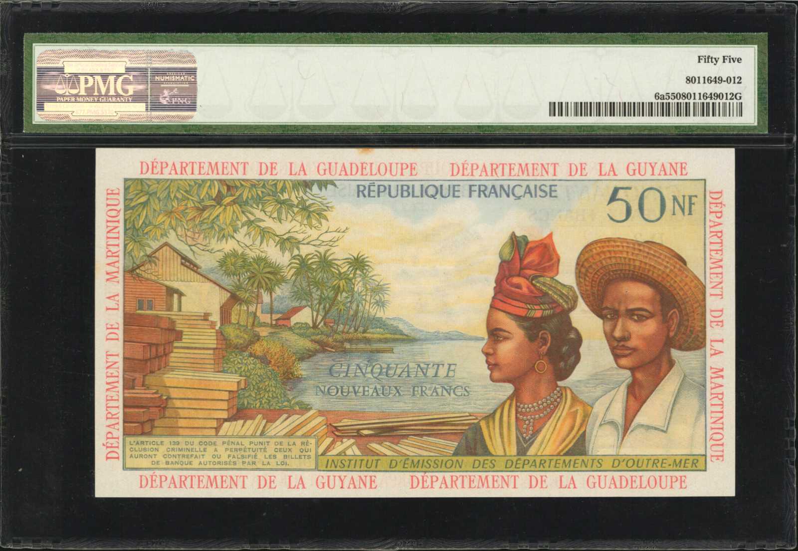 image for: French Antilles  50 nouveaux francs (B106as1)