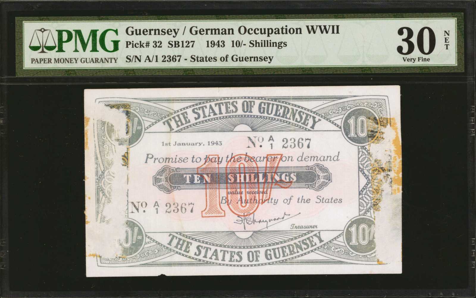 image for: Guernsey  10 shillings(B143a)