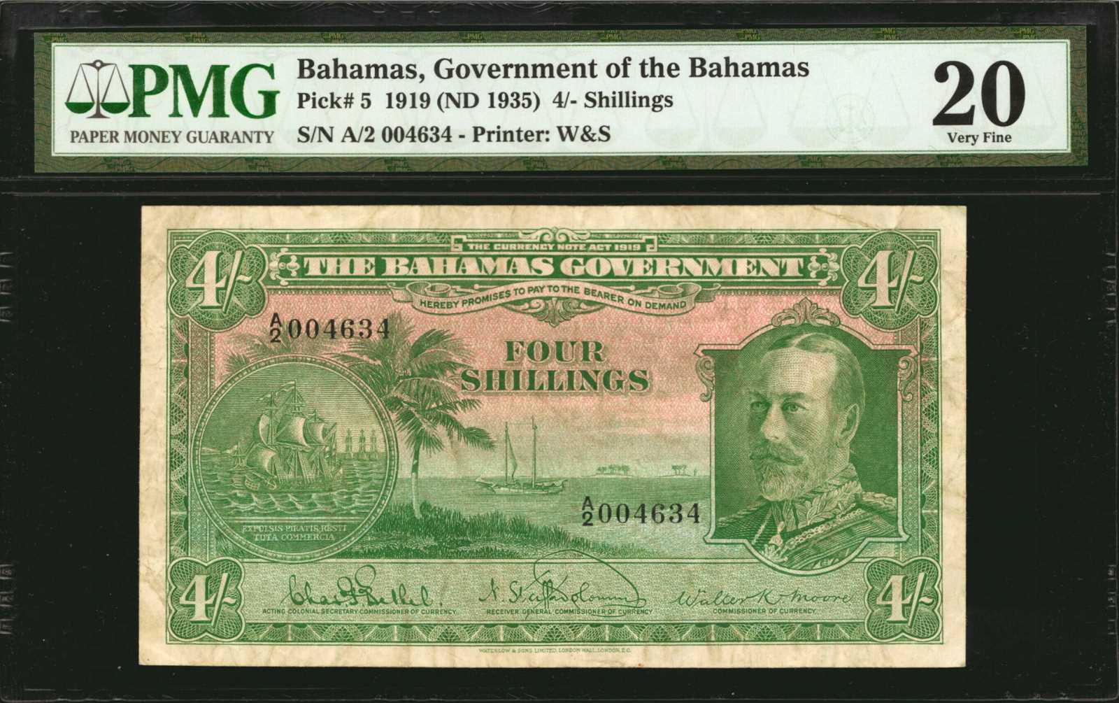 image for: Bahamas  4 shillings(B105a)