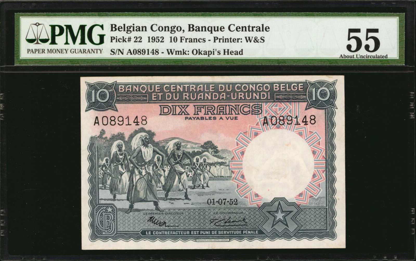 image for: Belgian Congo  10 francs(B302c)