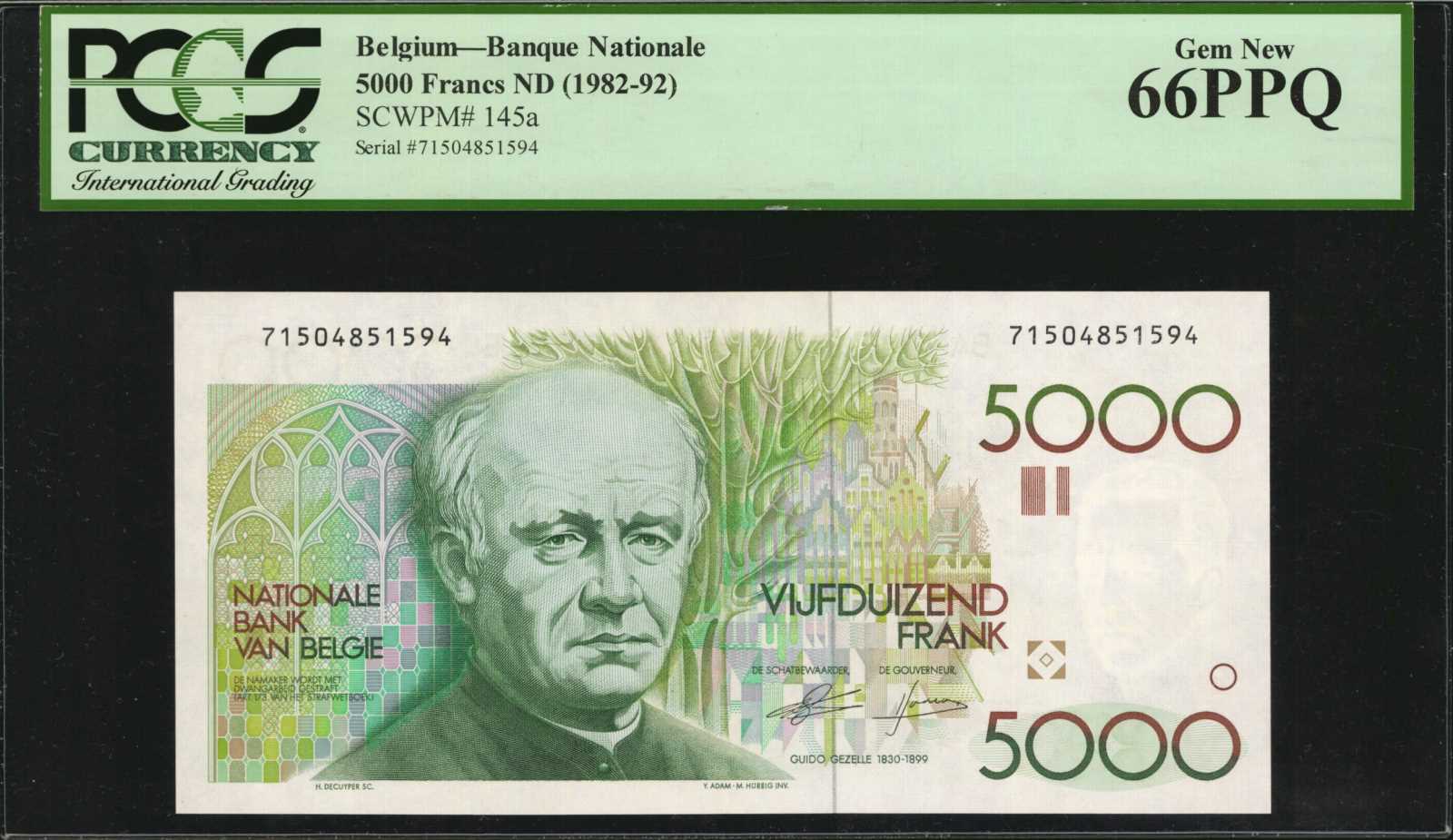 image for: Belgium  5,000 francs (B588a)