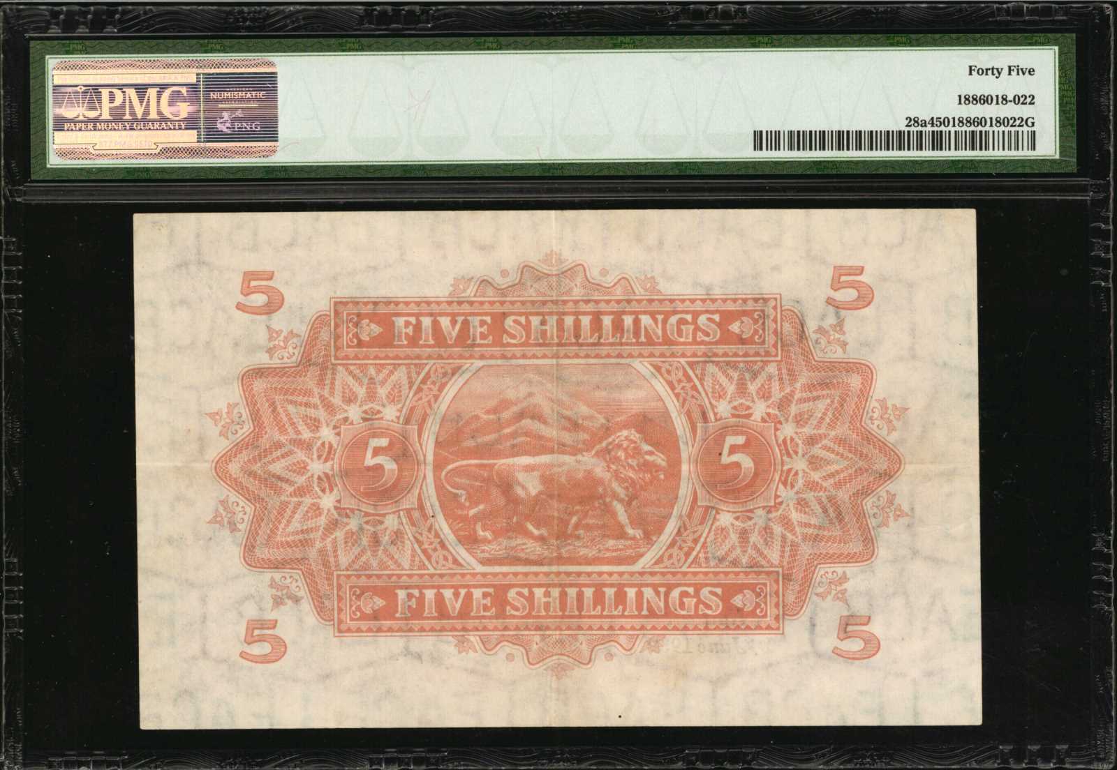 image for: East Africa  5 shillings(B217b)