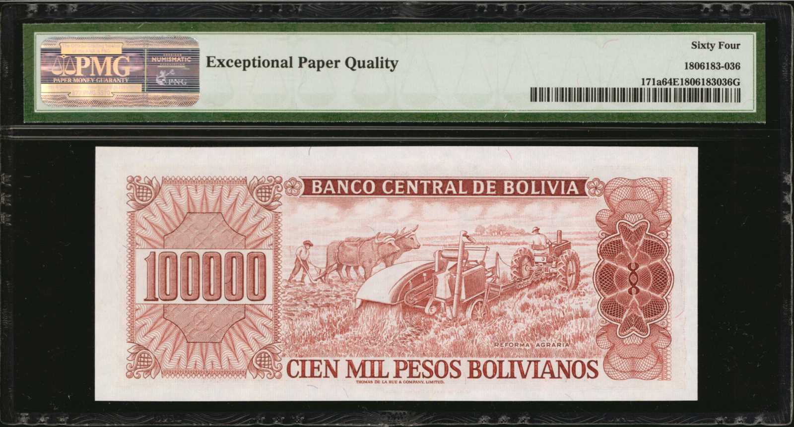 image for: Bolivia  100,000 pesos bolivianos(B357as1)