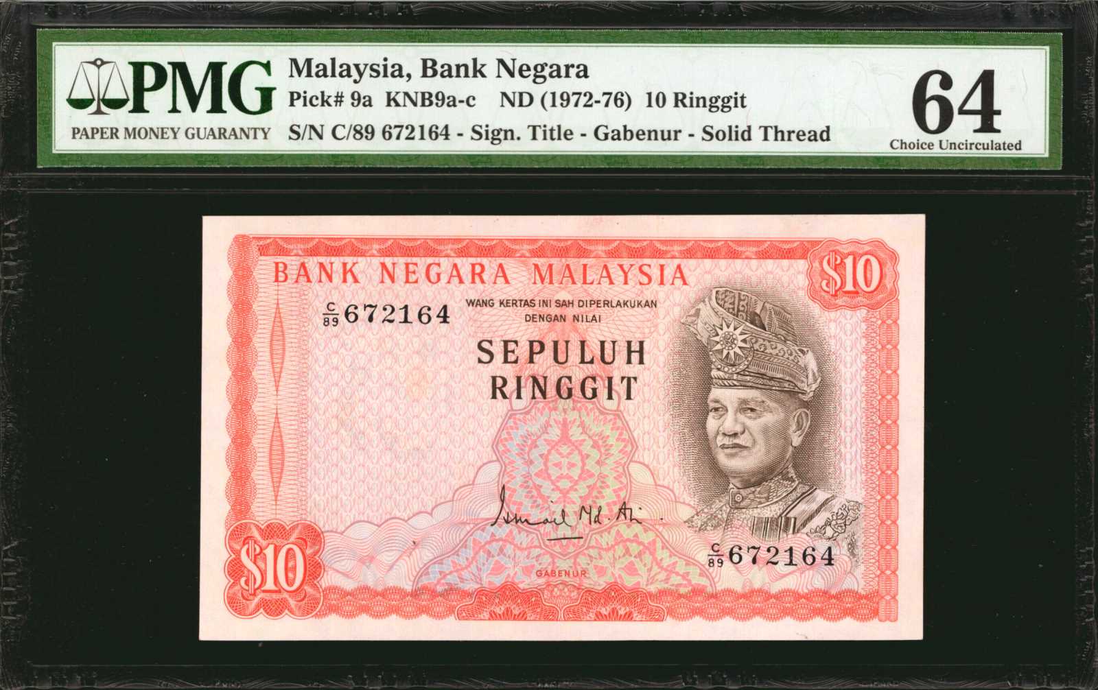 image for: Malaysia  10 ringgit (B109a)