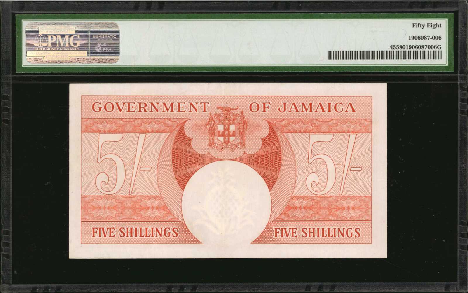 image for: Jamaica  5 shillings (B113as)