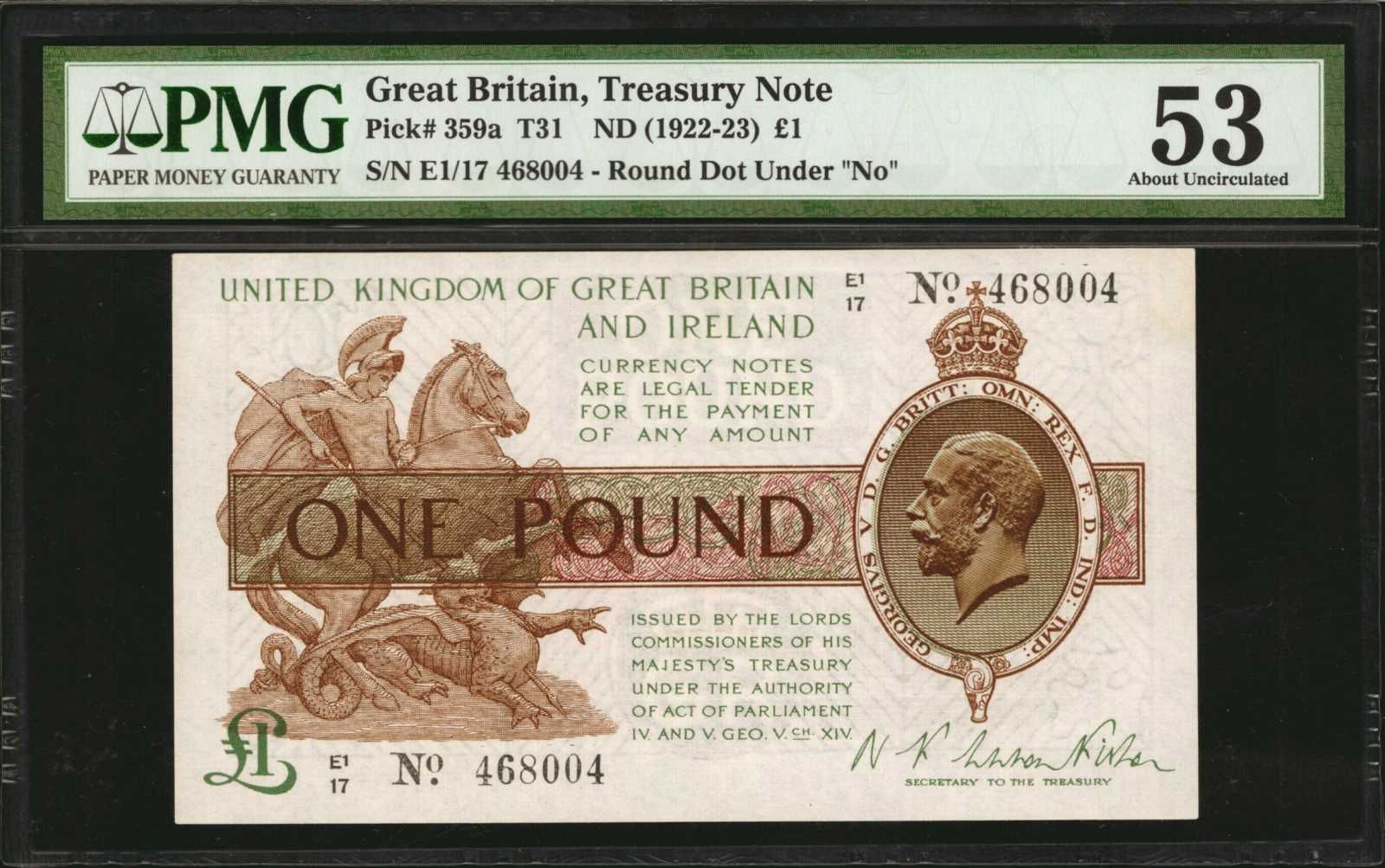  Composite wmk Printer: (Waterlow & Sons) Prefix A1/1 - R1/79, Z1/1 - Z1/73 Intro: 26 02 1923 