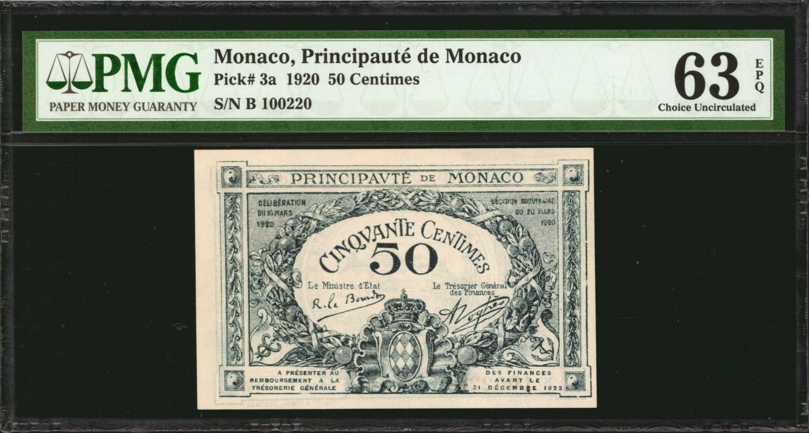image for: Monaco  50 centimes (B102ar)