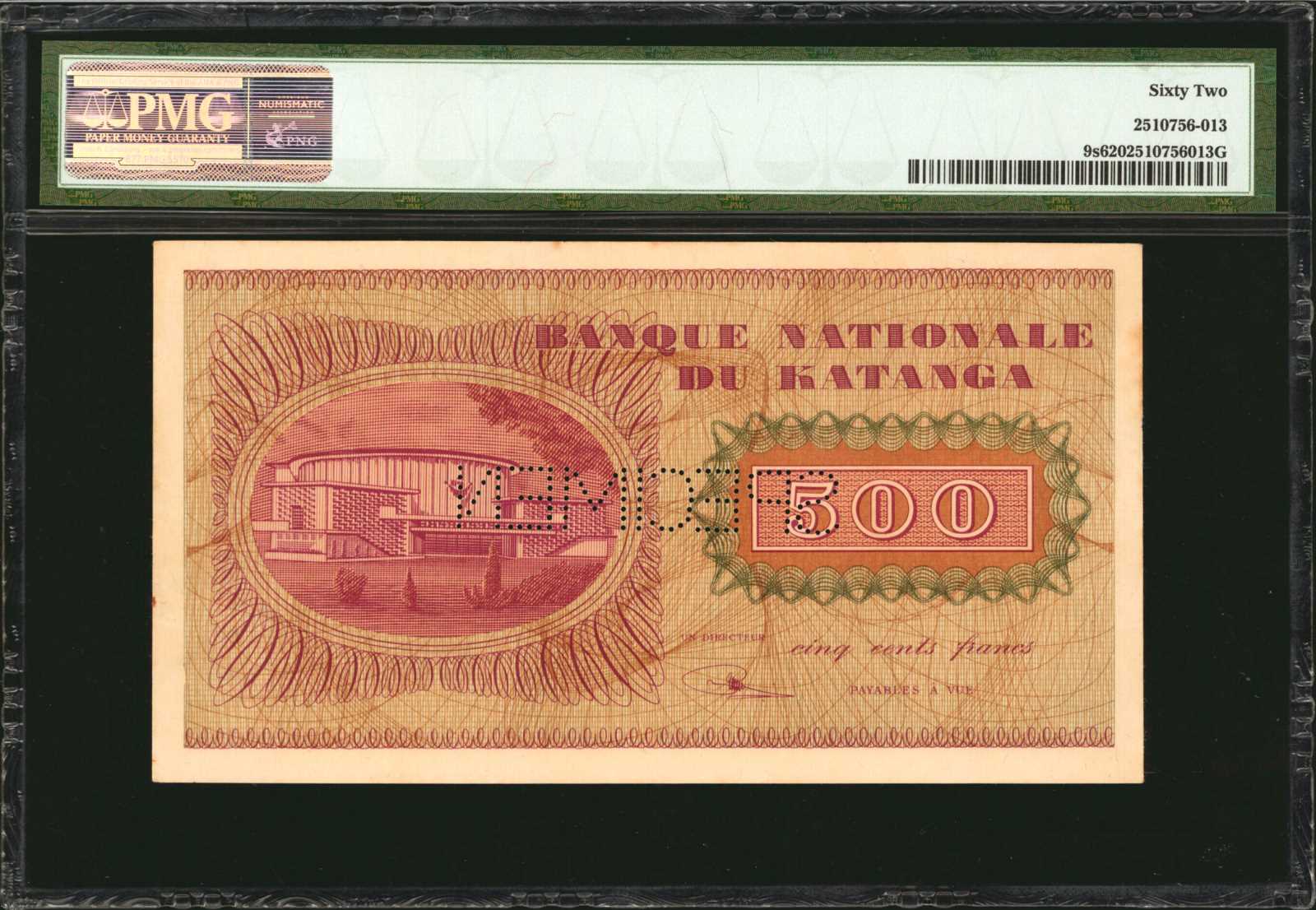 image for: Katanga  500 francs(B207a)