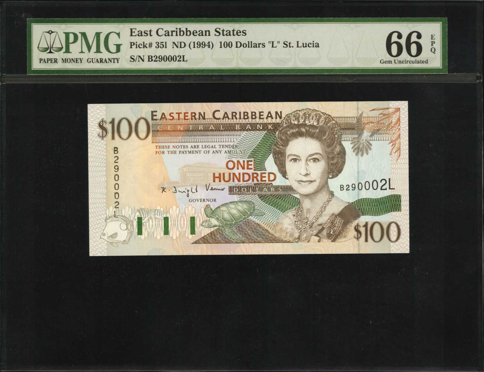 image for: East Caribbean States  100 dollars (B219g)