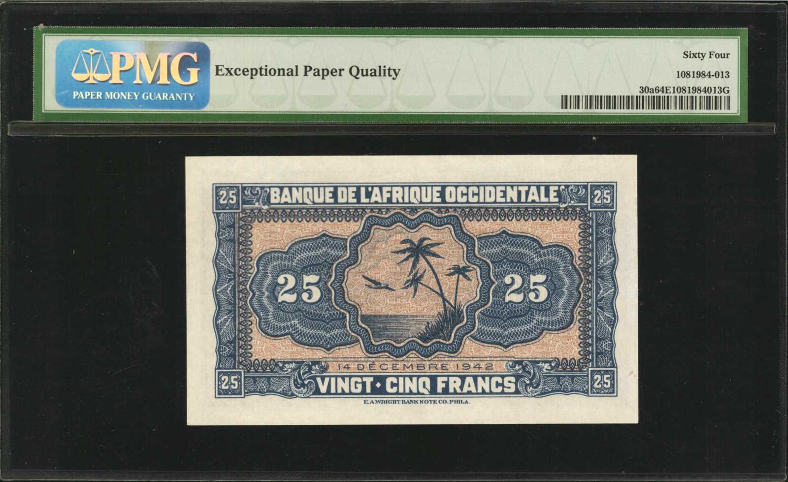 image for: French West Africa  25 francs(B117as)