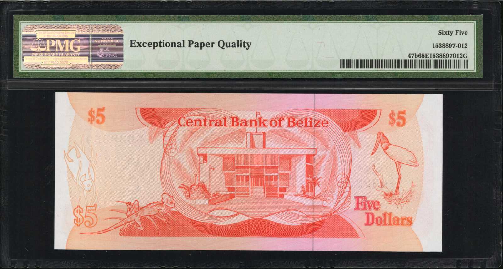 image for: Belize  5 dollars (B305as2)