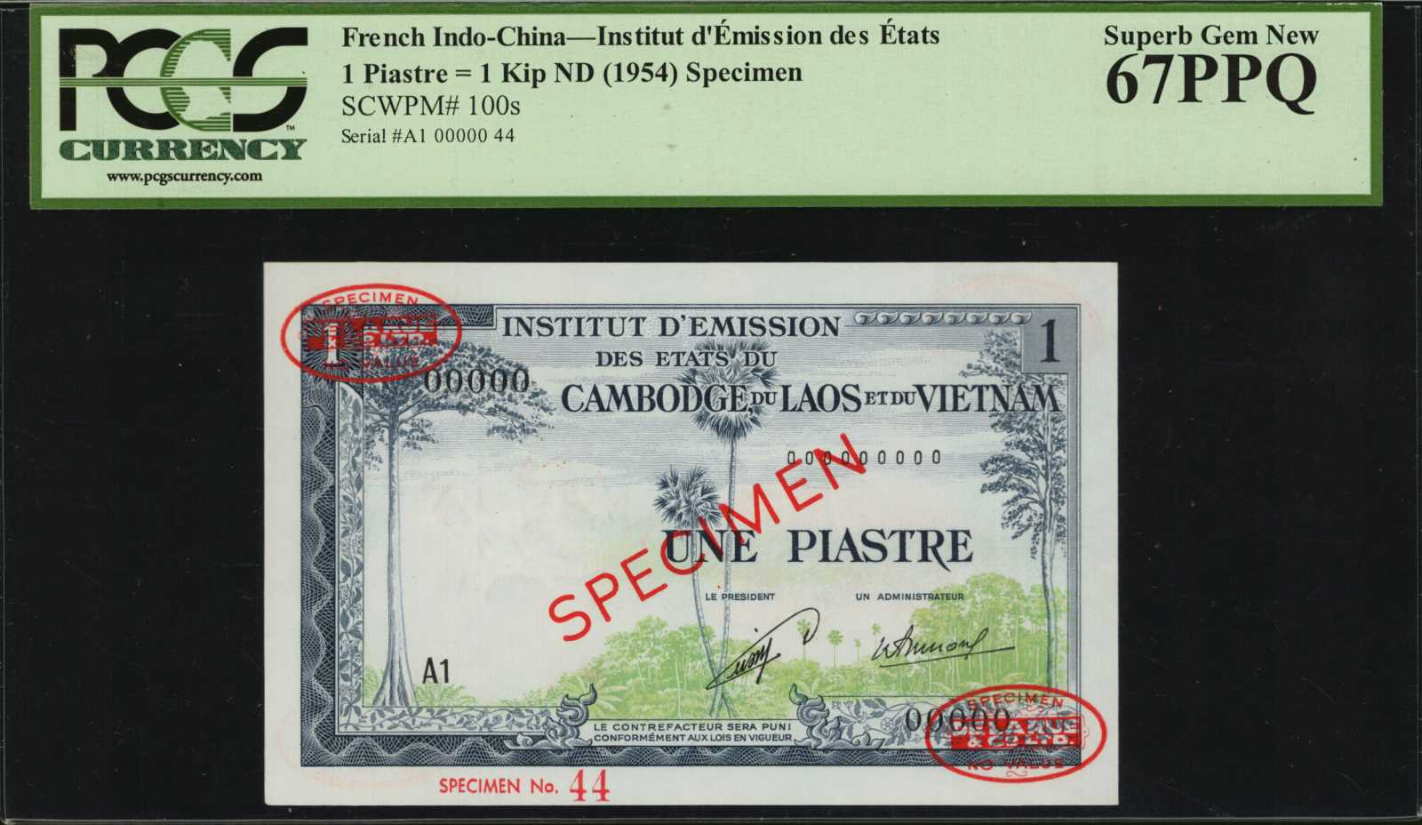 image for: French Indo-China  1 piastre(B409b)