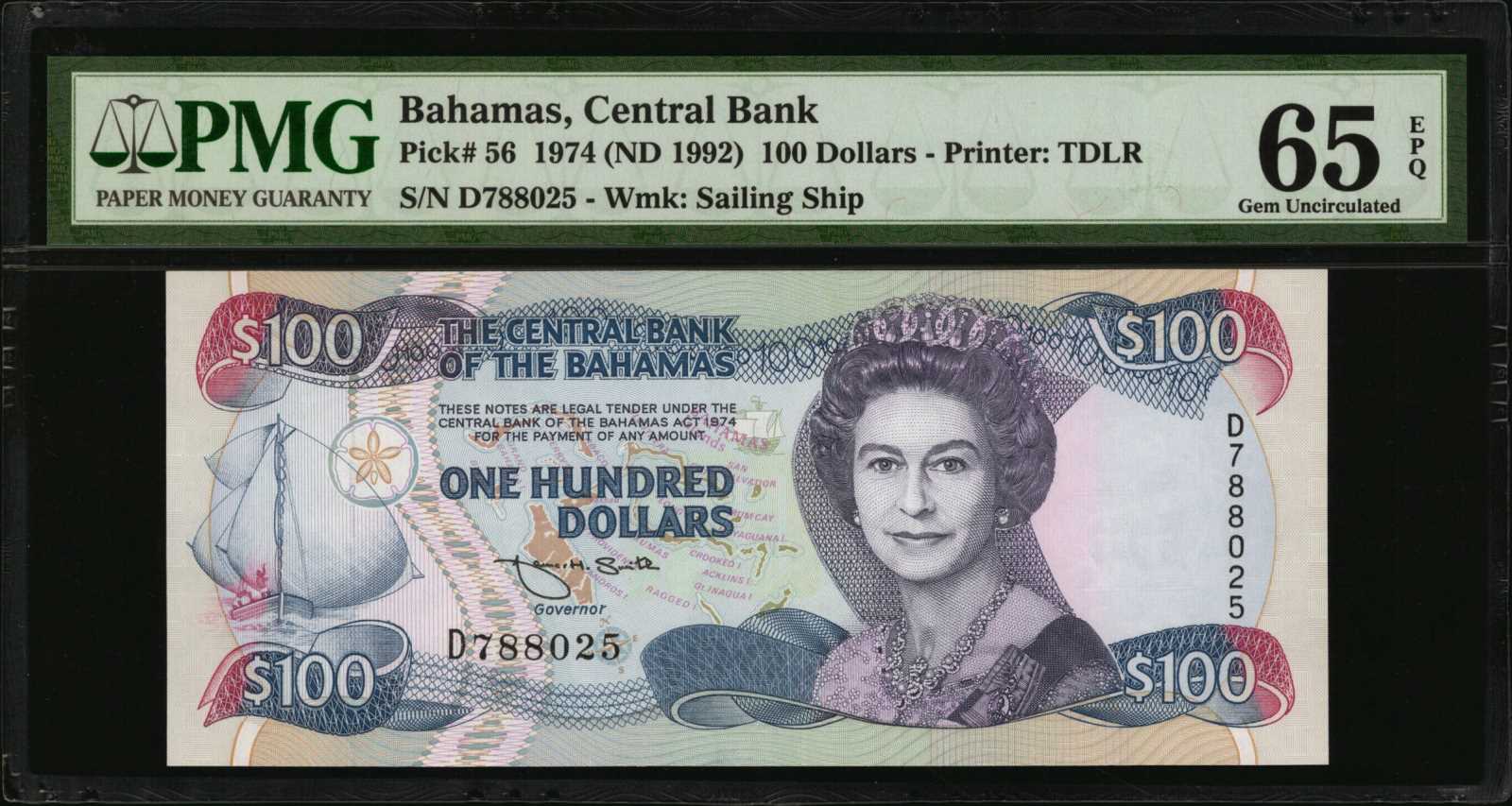 image for: Bahamas  100 dollars (B322as2)