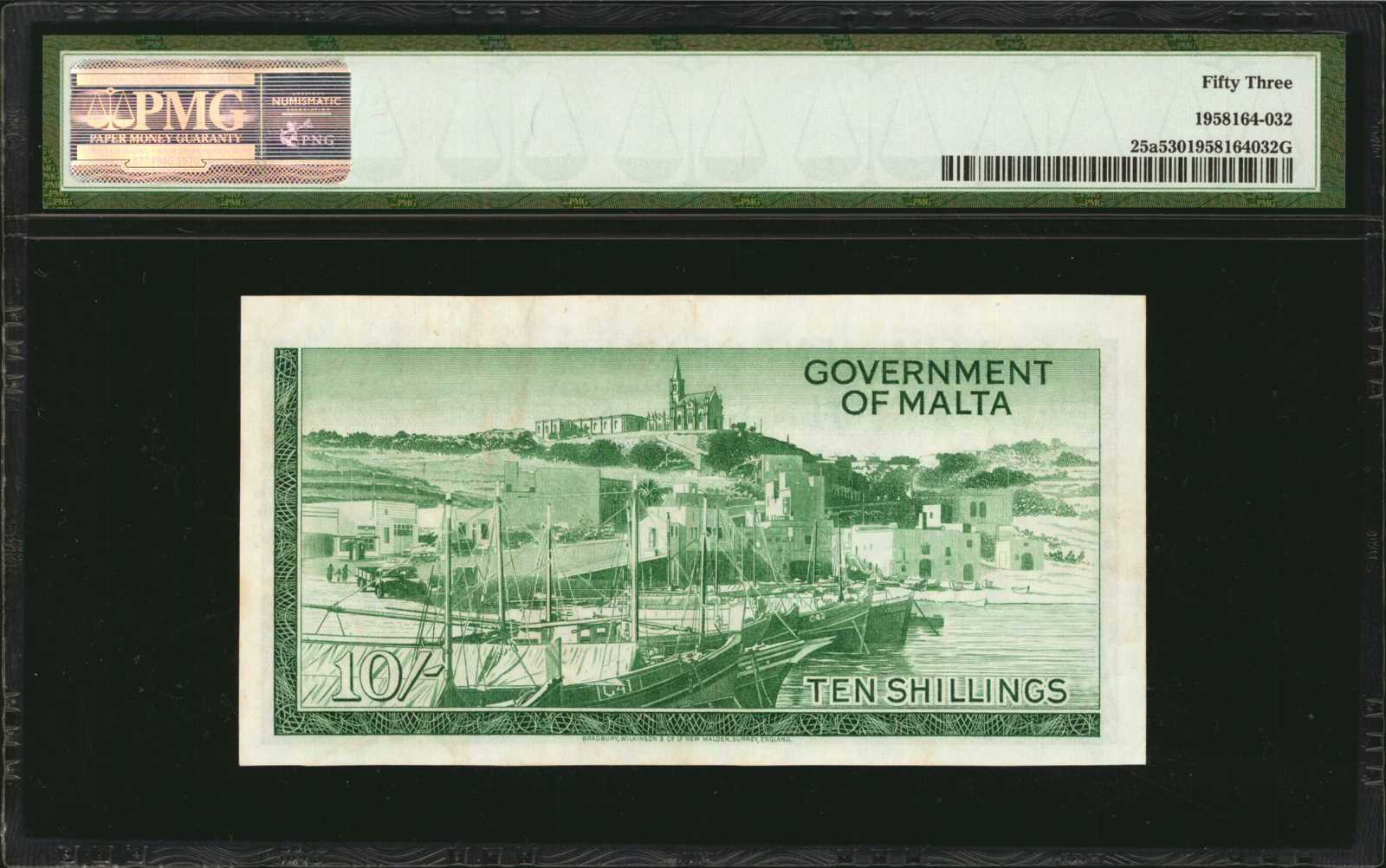 image for: Malta  10 shillings (B124a)