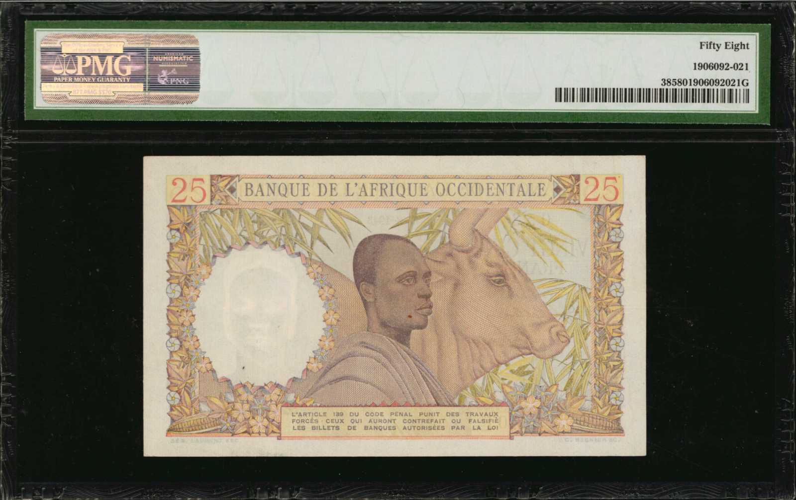 image for: French West Africa  25 francs(B122s3)