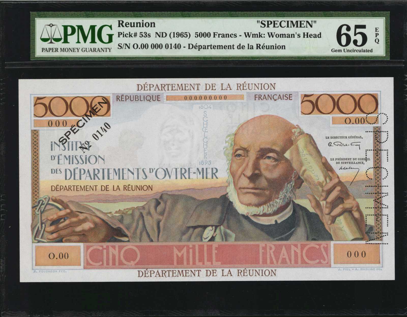 image for: Reunion  5,000 francs(B505as)